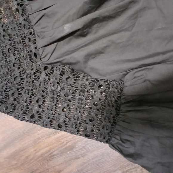 Black Boxy Blouse with 3/4 Bell Sleeves - Picture 8 of 10